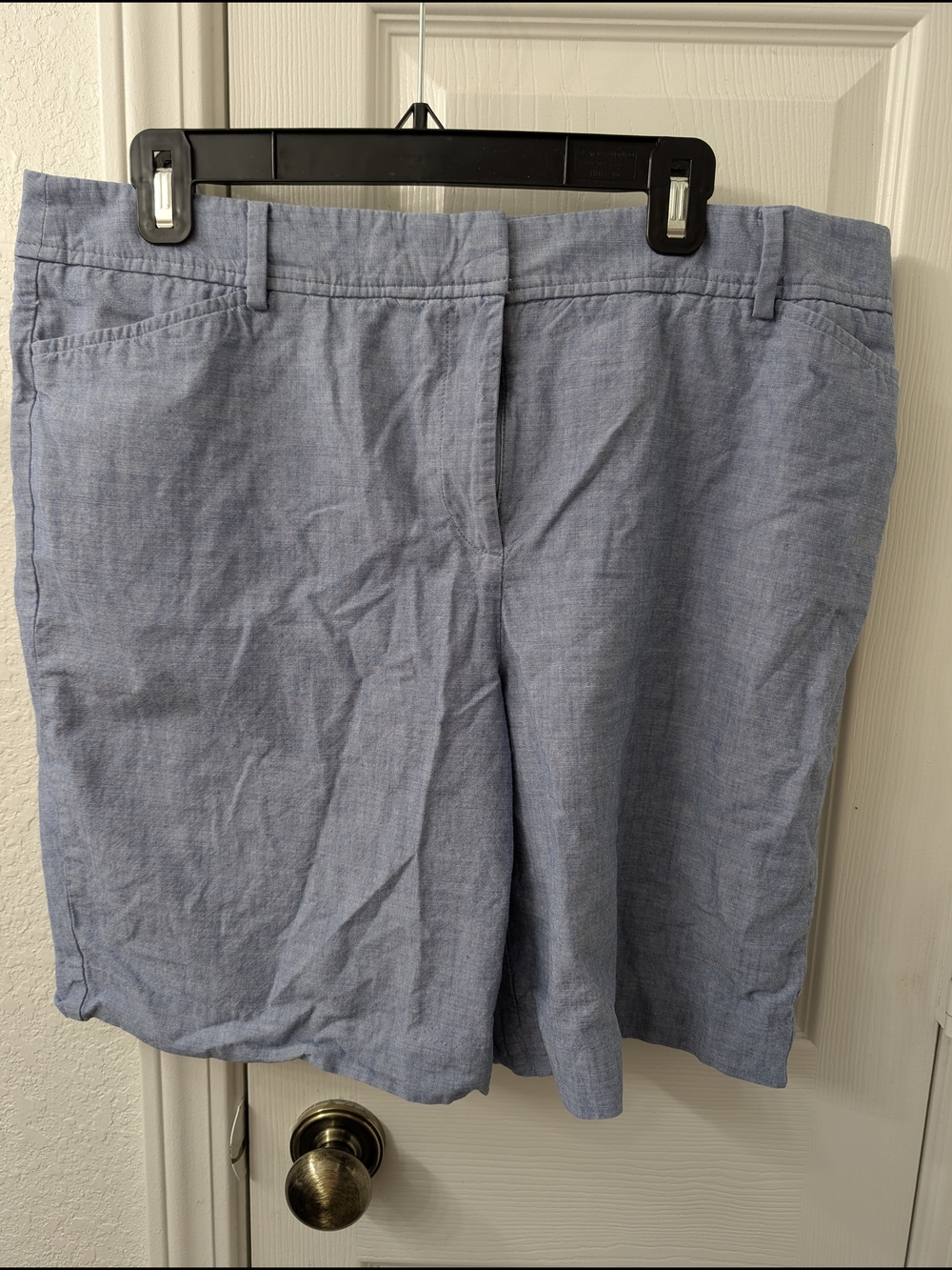 Talbots Chambray-Style Light Blue Bermuda Shorts